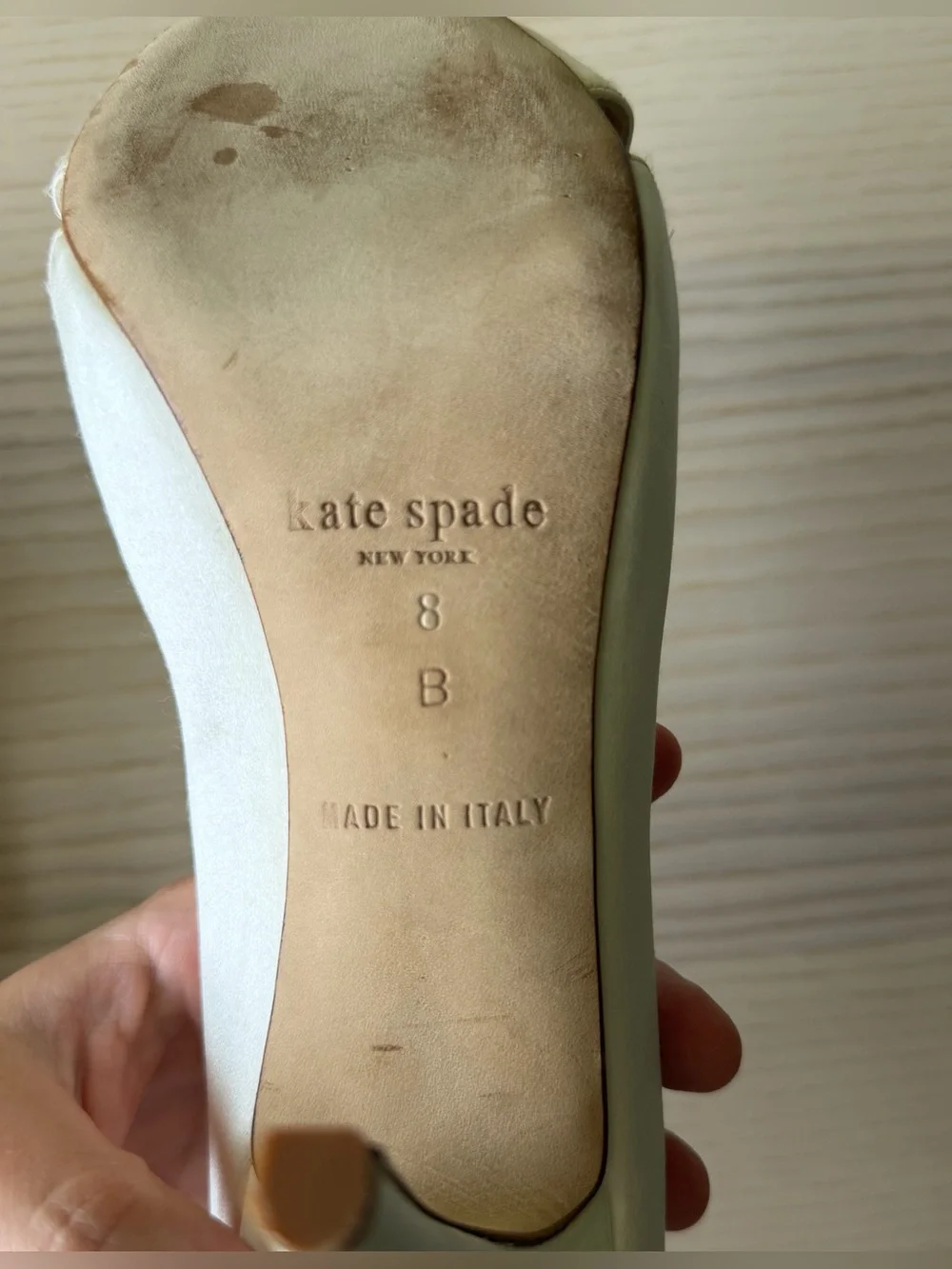 Kate Spade New York Ivory Satin Bow Peep Toe Pumps Heels Bridal Wedding Size 8B